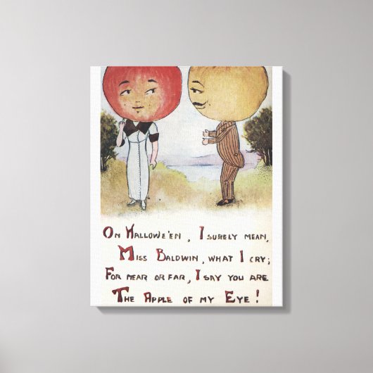 Halloween GreetingApple Head Canvas Afdruk (Voorkant)