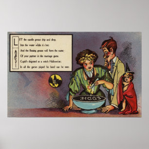 Halloween GreetingCandle Grease Poster