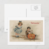 Halloween GreetingCarving Pumpkin Briefkaart (Voorkant / Achterkant)