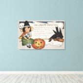 Halloween GreetingCrows Canvas Afdruk (Insitu (Houten vloer))