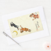 Halloween Greetings Boy Black Cat Tail  Rechthoekige Sticker (Envelop)