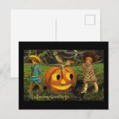 Halloween Greetings Boys Jack O Lantern  Briefkaart (Voorkant / Achterkant)