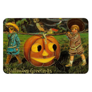 Halloween Greetings Boys Jack O Lantern Magneet