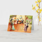  Halloween Greetings Dansans Kaart (Gele Bloem)