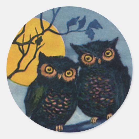 Halloween Greetings, eigenaar van Tree w Moon Ronde Sticker (Voorkant)