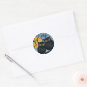 Halloween Greetings, eigenaar van Tree w Moon Ronde Sticker (Envelop)