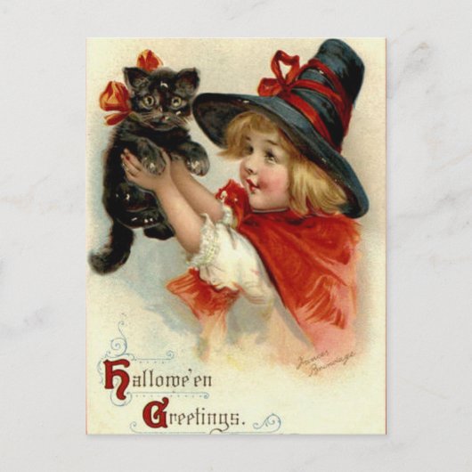 Halloween Greetings - Frances Brundage Briefkaart (Voorkant)