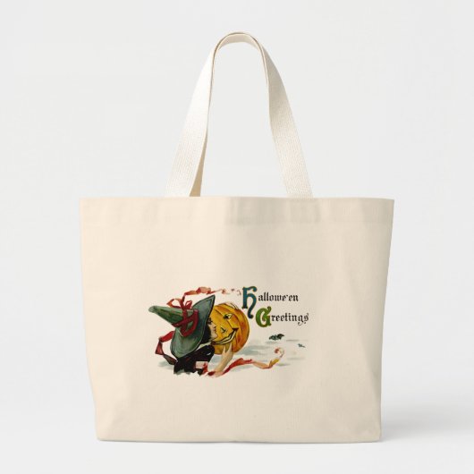 Halloween Greetings Grote Tote Bag (Voorkant)