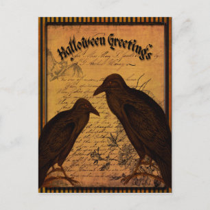 Halloween Greetings - Kraaien Briefkaart