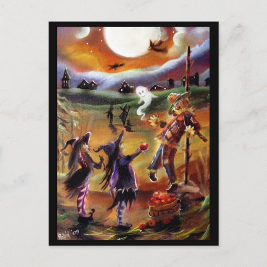 Halloween Greetings, Scarecrow and Friends Briefkaart (Voorkant)