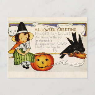 Halloween Greetings uit de Little Witch Briefkaart