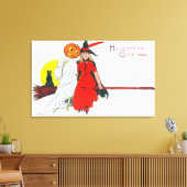 Halloween Greetings Witch Canvas Afdruk (Insitu (Woonkamer))