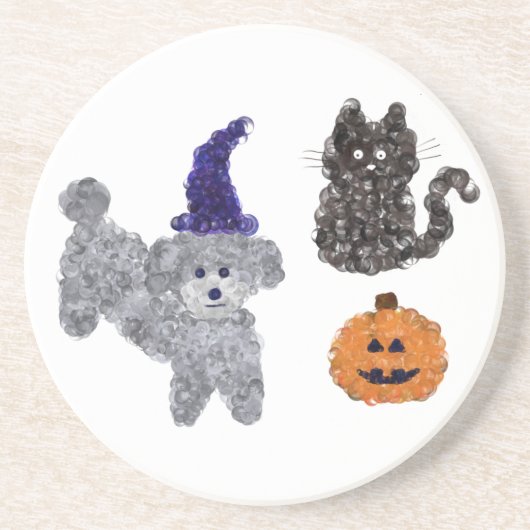 Halloween Grey Podle #1 Onderzetter (Voorkant)