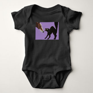 Halloween Greyhound met boze zwarte kat Romper