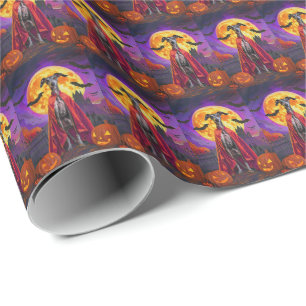 Halloween Greyhound Mountain Vampire Pumpkins Cadeaupapier