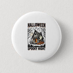 Halloween Griezeldorp Verschrikkelijke Nacht Vinta Ronde Button 5,7 Cm