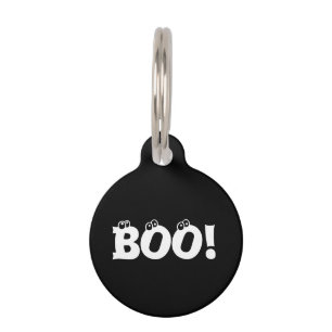 Halloween Griezelen Boo! ogen zwart grappige hond Huisdierpenning