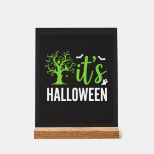 Halloween Griezelen Boom Vleermuizen Vector Design Acryl Bord