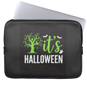 Halloween Griezelen Boom Vleermuizen Vector Design Laptop Sleeve
