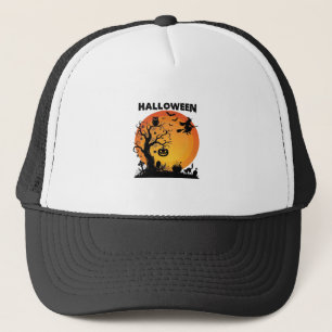 Halloween Griezelen Boom Vliegende Heks Oranje Maa Trucker Pet