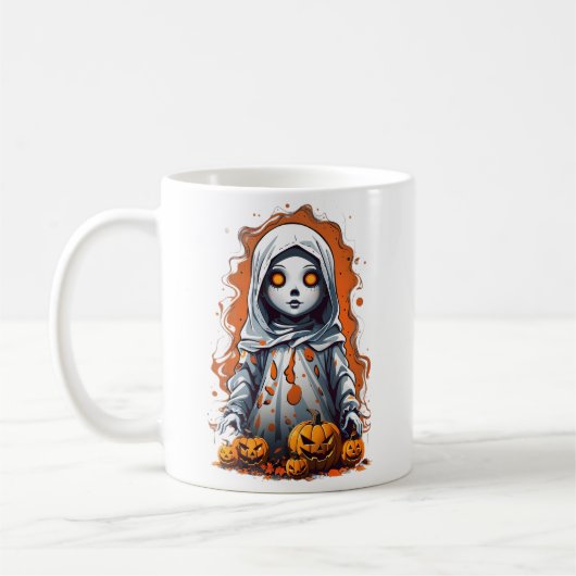Halloween Griezelen Geest Verschijning Pop Koffiemok (Links)
