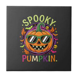 Halloween Griezelen Pompoen Zonnebril Vector Tegeltje