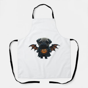 Halloween Griezelen Pug Klassiek T-Shirt Schort