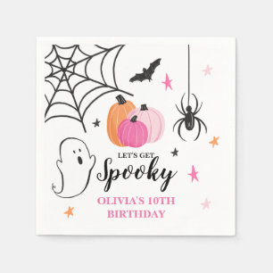 Halloween Griezelen Verjaardag roze Pompoenen Serv Servet