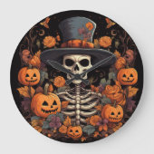 Halloween griezelig eng lachend skelet grote klok (Voorkant)