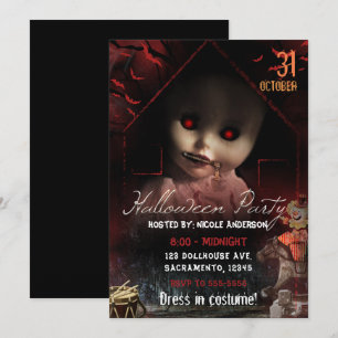 Halloween Griezelig Geest Huis Poppen Feest Kaart