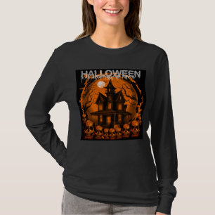 HALLOWEEN GRIEZELIG GEKST HUIZEN schedels T-shirt