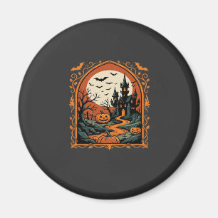 Halloween Griezelig Kasteel Pompoen Maan Vector Ku Magneet