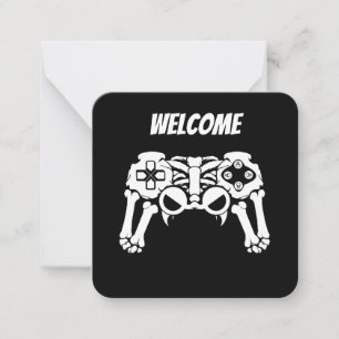 Halloween Griezelig Skelet Gamer Controller Gaming Notitiekaartje