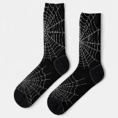 Halloween Griezelig Spinnenweb Zwart en Wit Sokken (Links)