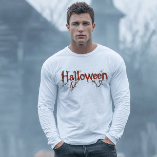 Halloween, griezelig, wijnranken, wortels, rode le Tri-Blend shirt