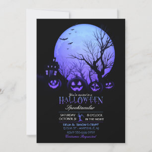 Halloween Griezelige Donkere Volle Maan Jack O Lan Kaart