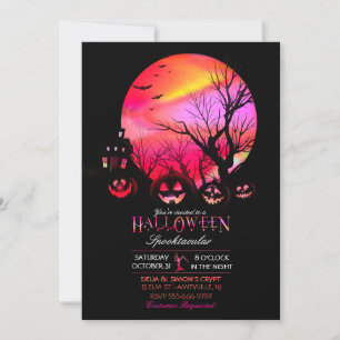 Halloween Griezelige Donkere Volle Maan Jack O Lan Kaart