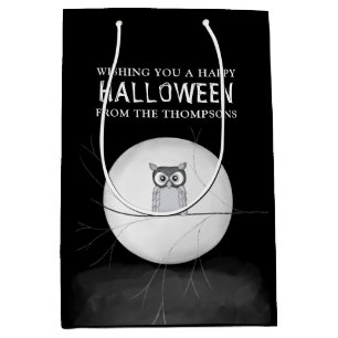 Halloween Griezelige Enge Sfeervolle Uil Medium Cadeauzakje