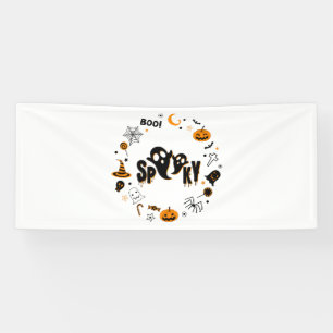 Halloween Griezelige Geest 2.5x6 Vinyl Banner
