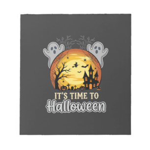 Halloween Griezelige Maan Spoken en Begraafplaats Notitieblok
