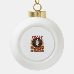 Halloween Griezelige Pompoen Retro Gegraveerde Tex Keramische Bal Ornament