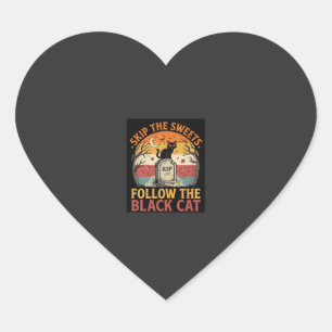 Halloween Griezelige Zwarte Kat Ondeugendheid Hart Sticker