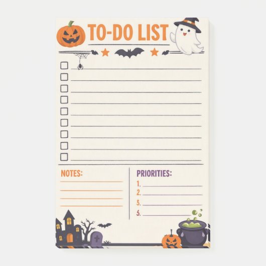 Halloween Griezelijst Post-it® Notes (Voorkant)