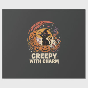 Halloween Griezels Charme Kat Cadeaupapier