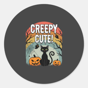 Halloween Griezels Enge Zwart Kat Pompoen Design Ronde Sticker