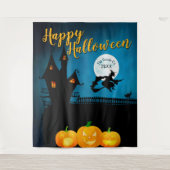 Halloween Griezelscène | Aangepaste feestachtergro Wandkleed (Voorkant)