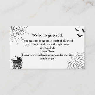 Halloween Griezige Baby Shower Cadeau Registratie  Informatiekaartje