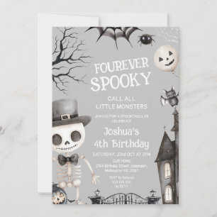 Halloween Grijs Jongens Fourever Spooky 4de Verjaa Kaart