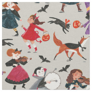 Halloween grijs trick or treat kinder heksenpatroo stof