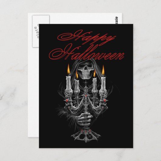 Halloween grim reaper briefkaart (Voorkant / Achterkant)